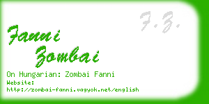 fanni zombai business card